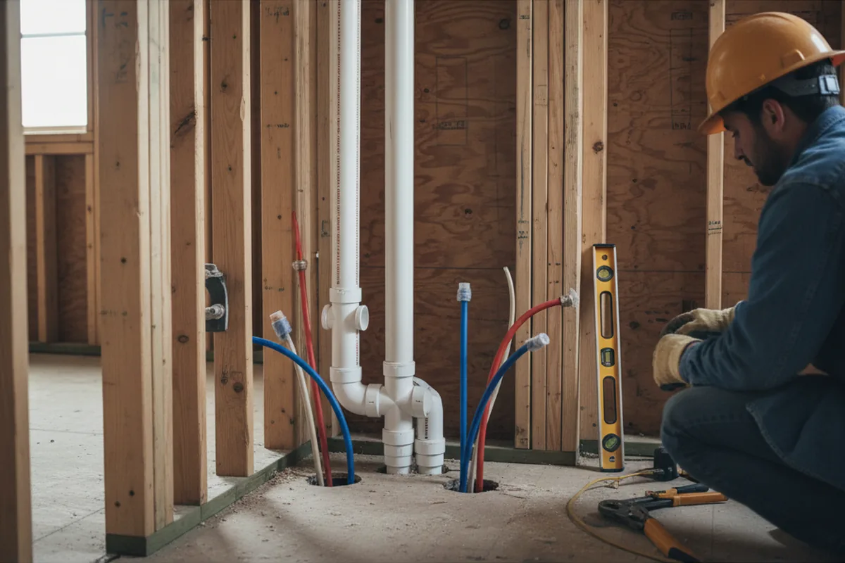 Drain and supply rough-in during Leak Detection in Avondale